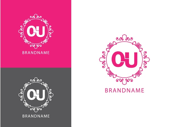 Vector modern monogram initial letter  logo design template