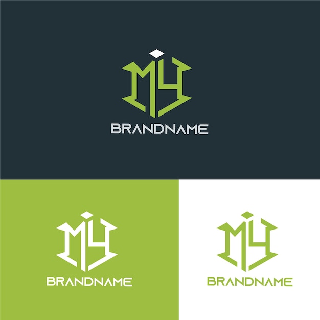 Modern monogram initial letter my logo design template