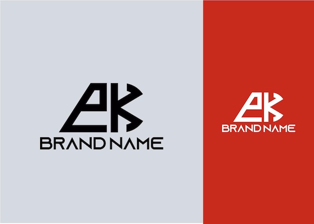 Modern monogram initial letter pk logo template