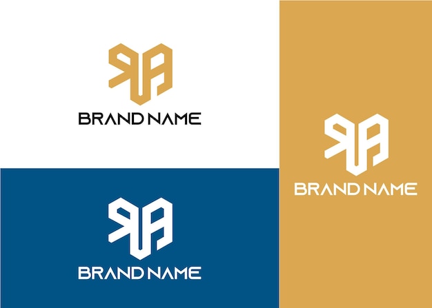 Modern monogram initial letter ra logo design template