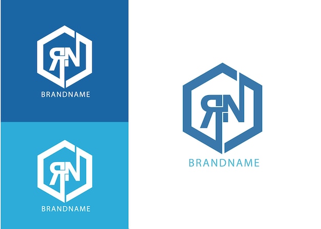 Modern monogram initial letter rnr logo design template