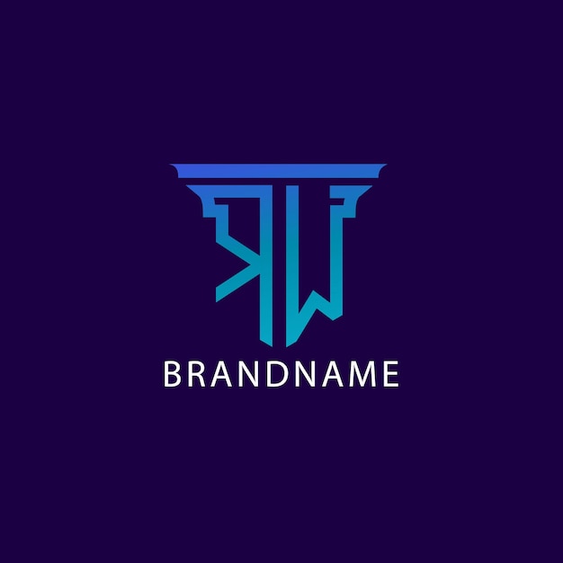 Modern monogram initial letter rw logo design template