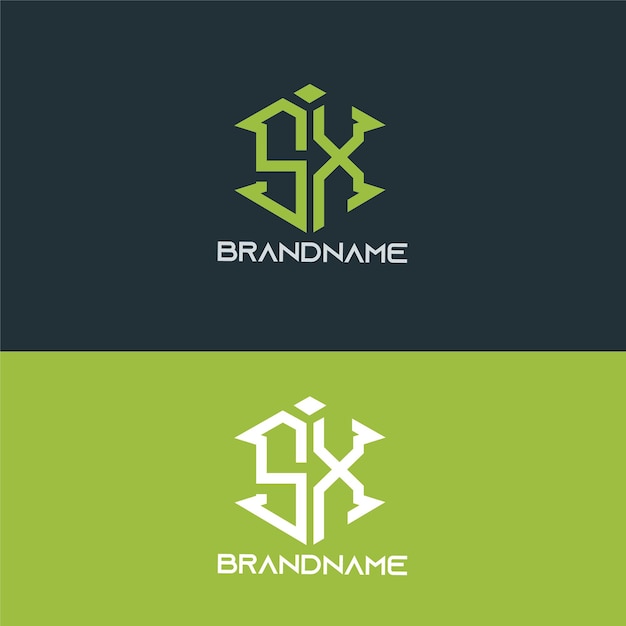 Modern monogram initial letter sx logo design template