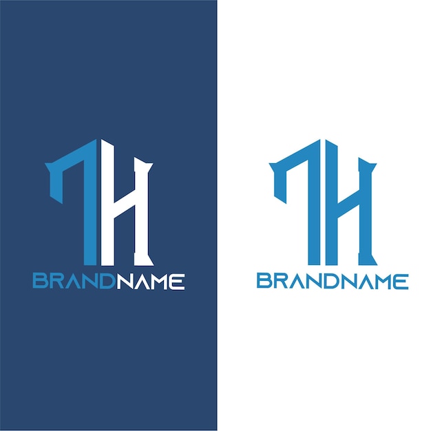 Modern monogram initial letter th logo design template