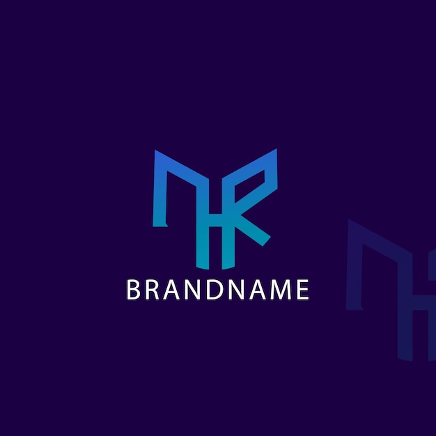 Modern monogram initial letter thr logo design template