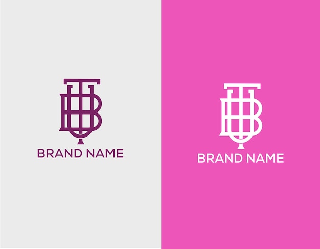 Modern monogram initial letter tub logo design template