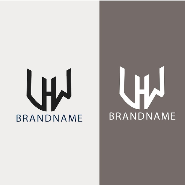 Modern monogram initial letter uhw logo template