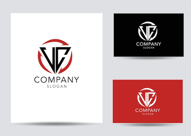 Modern monogram initial letter vc logo template