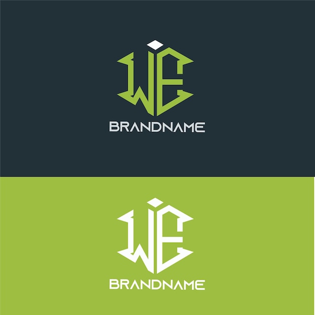 Modern monogram initial letter we logo design template