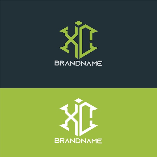 Modern monogram initial letter xc logo design template