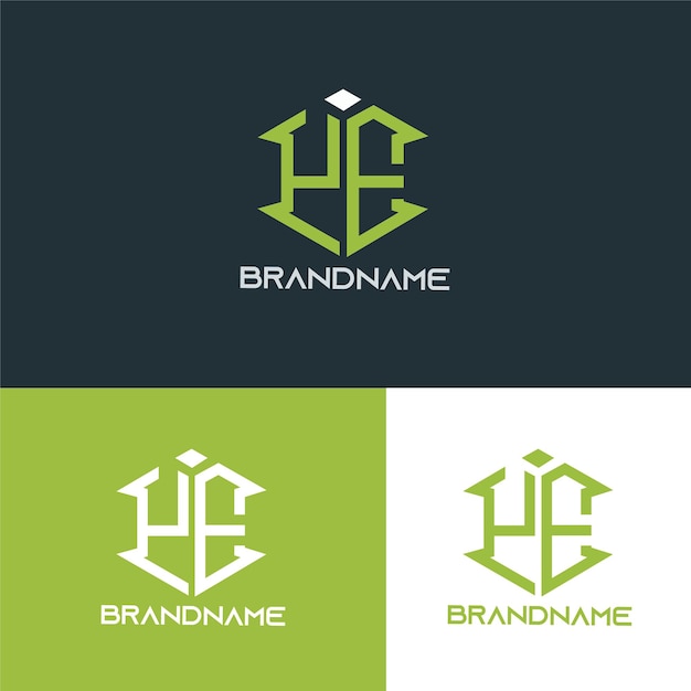 Modern monogram initial letter ye logo design template