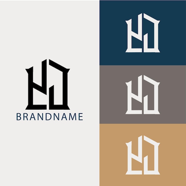 Modern monogram initial letter yj logo design template