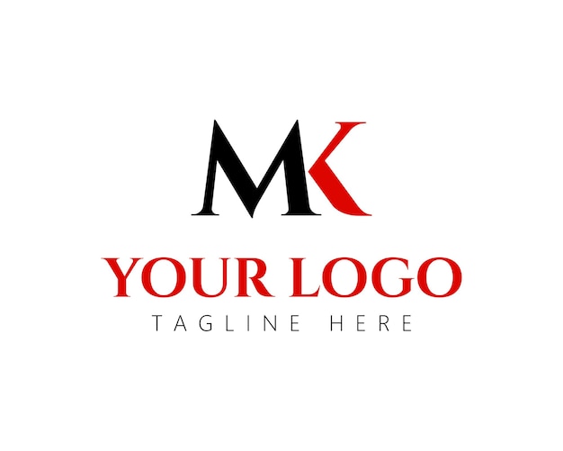 Modern monogram letter km logo design