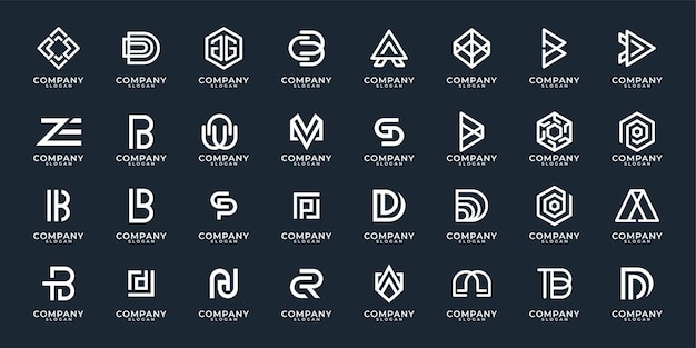 Modern monogram letter logo design collection