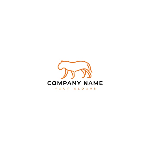 Modern monoline tiger logo vector design template