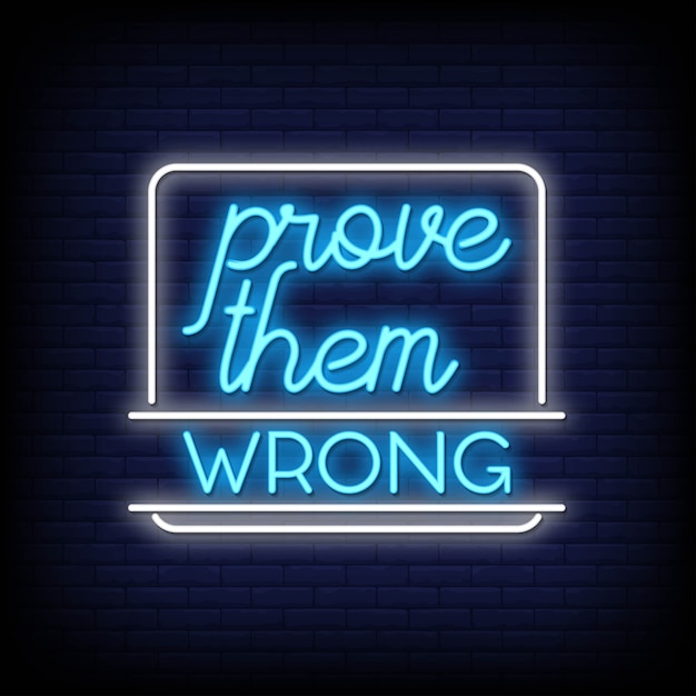 Modern motivation quote in neon signs