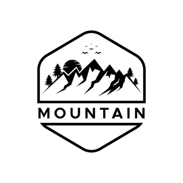 Modern mountain logo design template