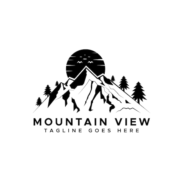 Modern mountain logo design template