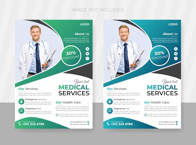 Modern and multipurpose healthcare medical flyer template design