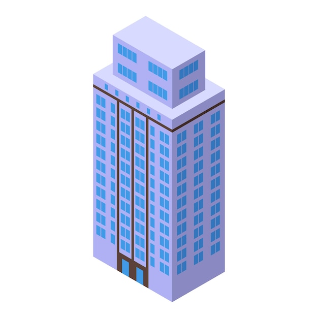 Modern multistory building icon isometric vector City house Office block