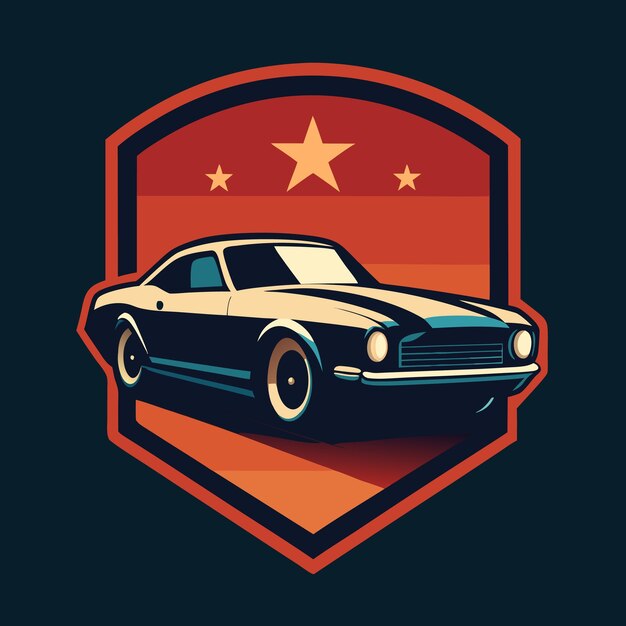 Modern Muscle Car Logo Sticker