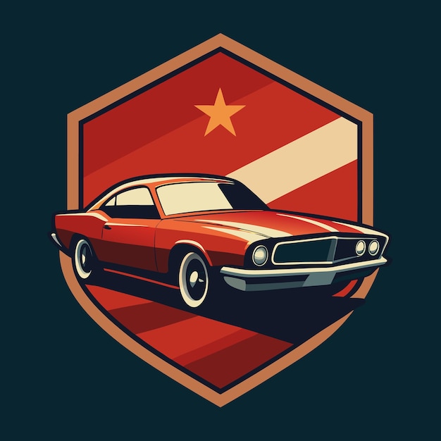 Modern Muscle Car Sticker Design