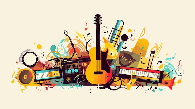 Modern Music Digital Design Vector Illustration