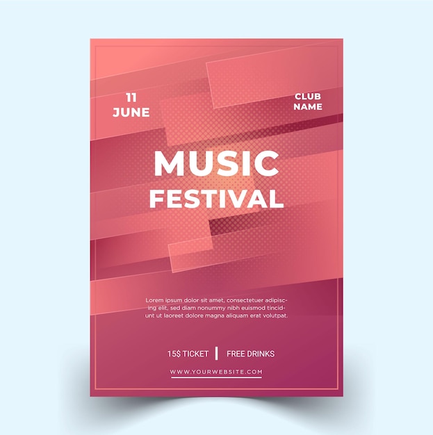 Modern Music festifal poster vector template