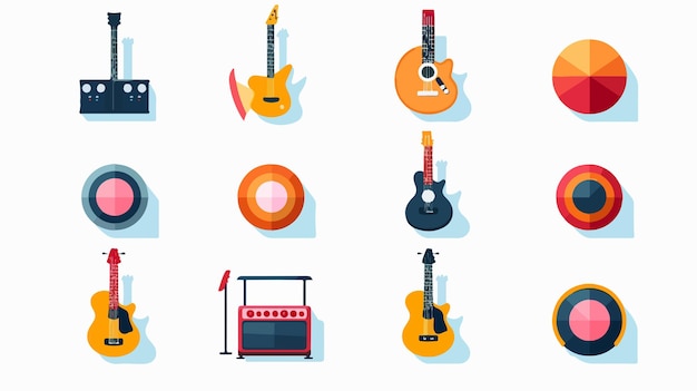 Modern Music Icon Design Flat Vector on White Background