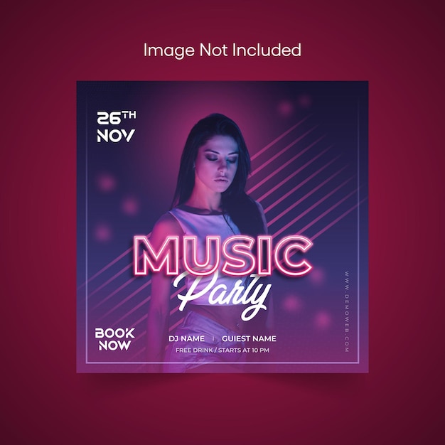 Modern music party Instagram post template