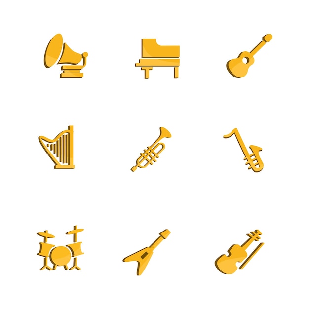 modern musical instrument vector set design