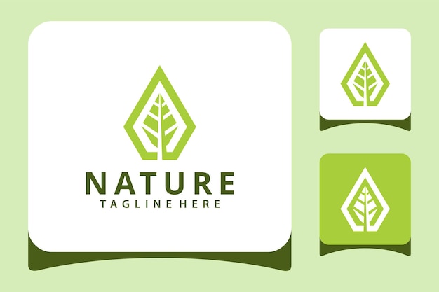 Modern natural geometric leaf icon design logo concept icon template