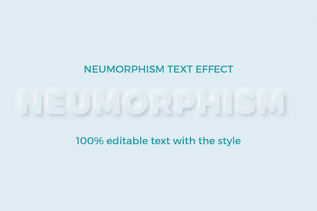 Modern neumorphism 3d bold text style effect