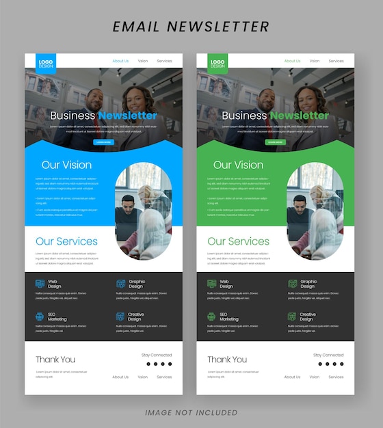 Vector modern newsletter email template design for business agency