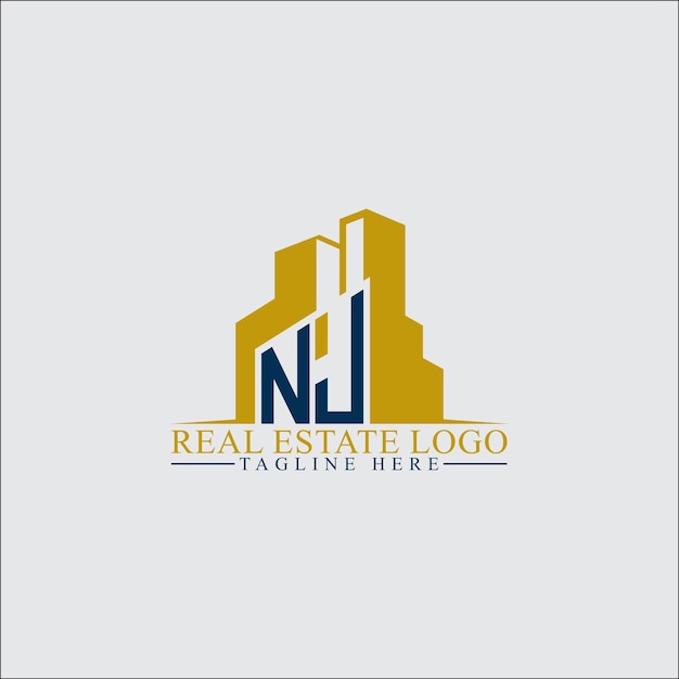 Modern NJ Real Estate Logo Design with Building Silhouettes