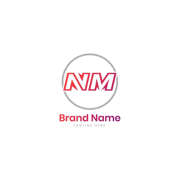 Modern NM letter nm vector logo template