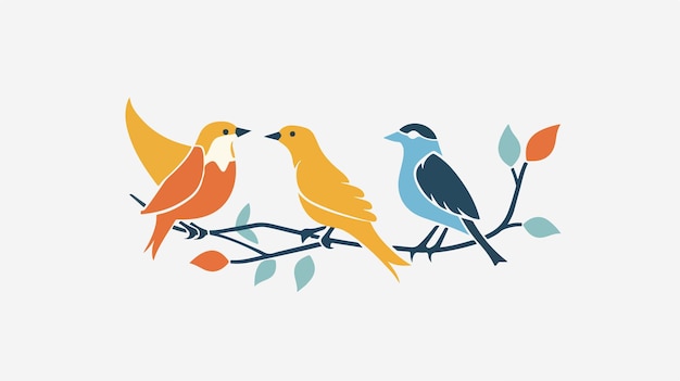 Vector modern nordic birds logo vector isolated