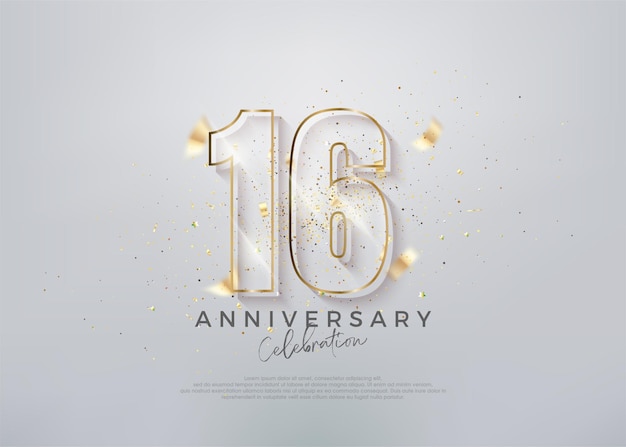 Vector modern number 16th with unique glass numerals premium vector for celebration design premium vector for poster banner celebration greeting