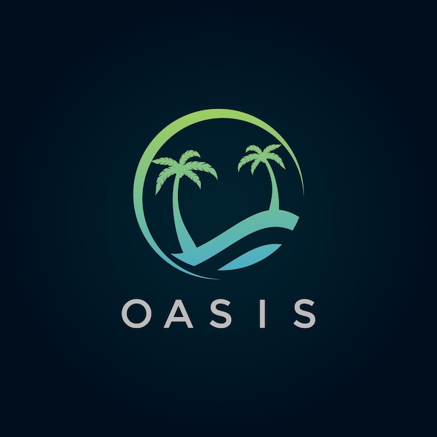 Modern Oasis Flat Logo illustration design