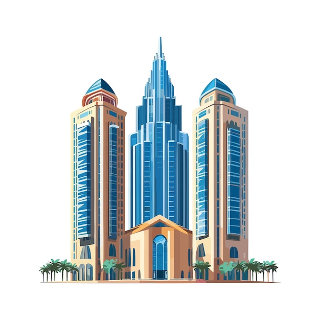 Modern office Residential buildings illustration