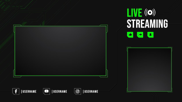 Modern offline twitch banner template gaming background