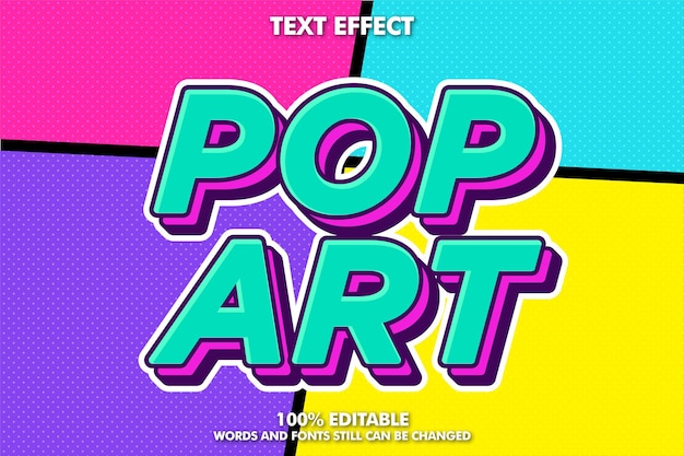 Modern old pop art text effect Comic cartoon retro design