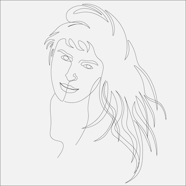 modern one line art beautiful women hand drawn illustration