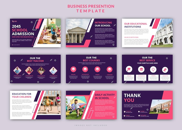 Modern open for school admission powerpoint presentation editable slide design