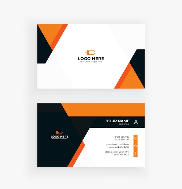 modern orange corporate business card design