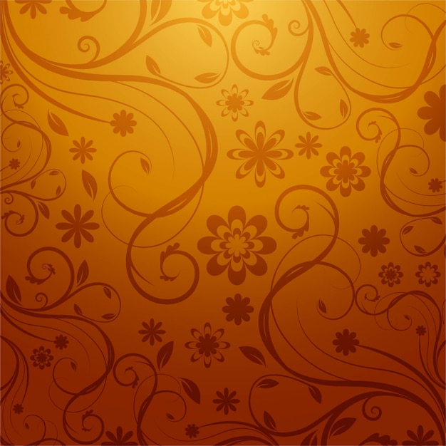 Modern orange floral background