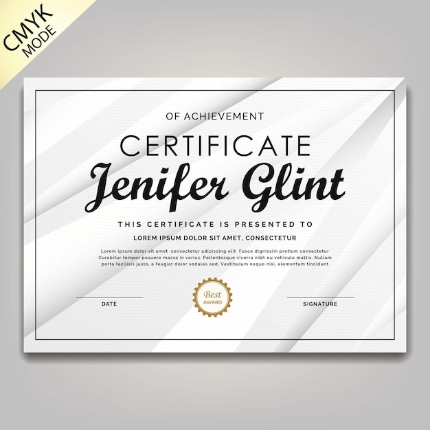 modern ornament frame certificate template