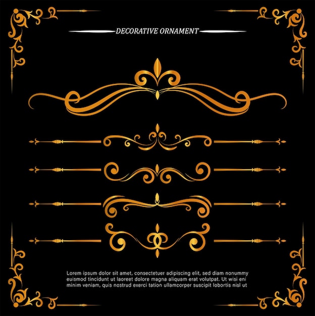 modern ornamental decorative element and divider hand drawing