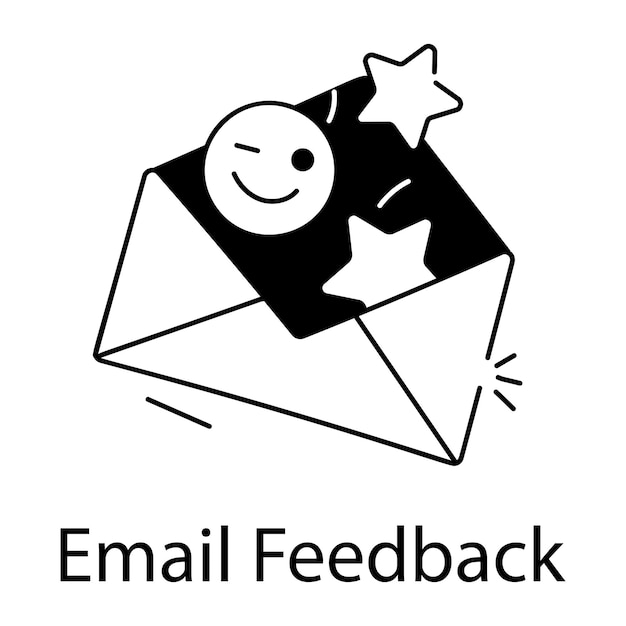 Modern outline icon of email feedback