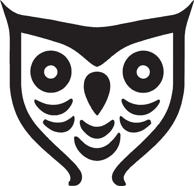 Vector modern owl logo with abstract shapes and sleek design